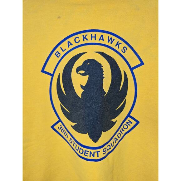 Vintage Airforce Sweater Blackhawk 36th Student Squadron Yellow Large Crewneck - Picture 2 of 8
